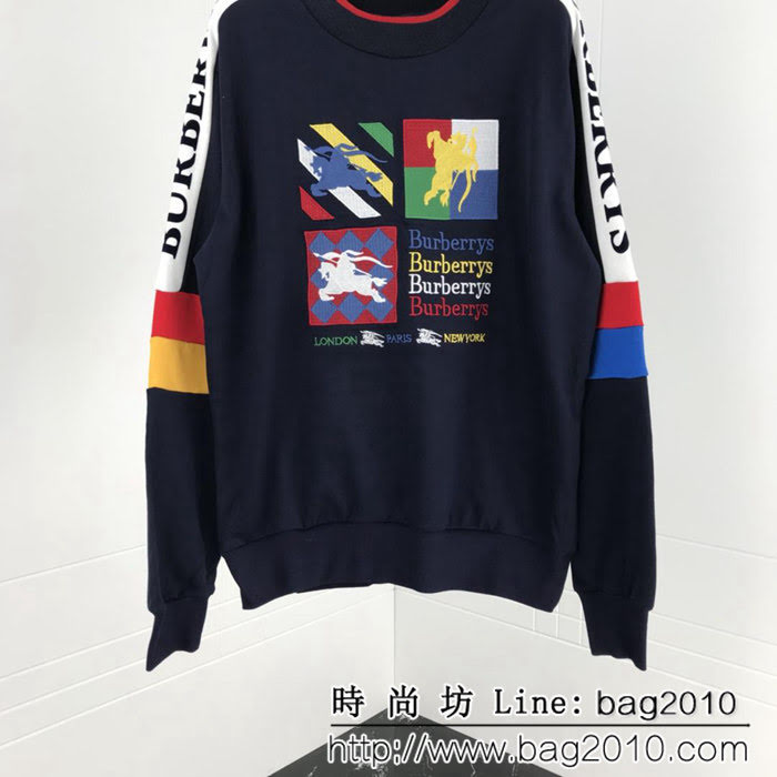 BURBERRY巴寶莉 18ss秋冬新款 LOGO刺繡字母 典藏徽標衛衣 男女同款 ydi1054